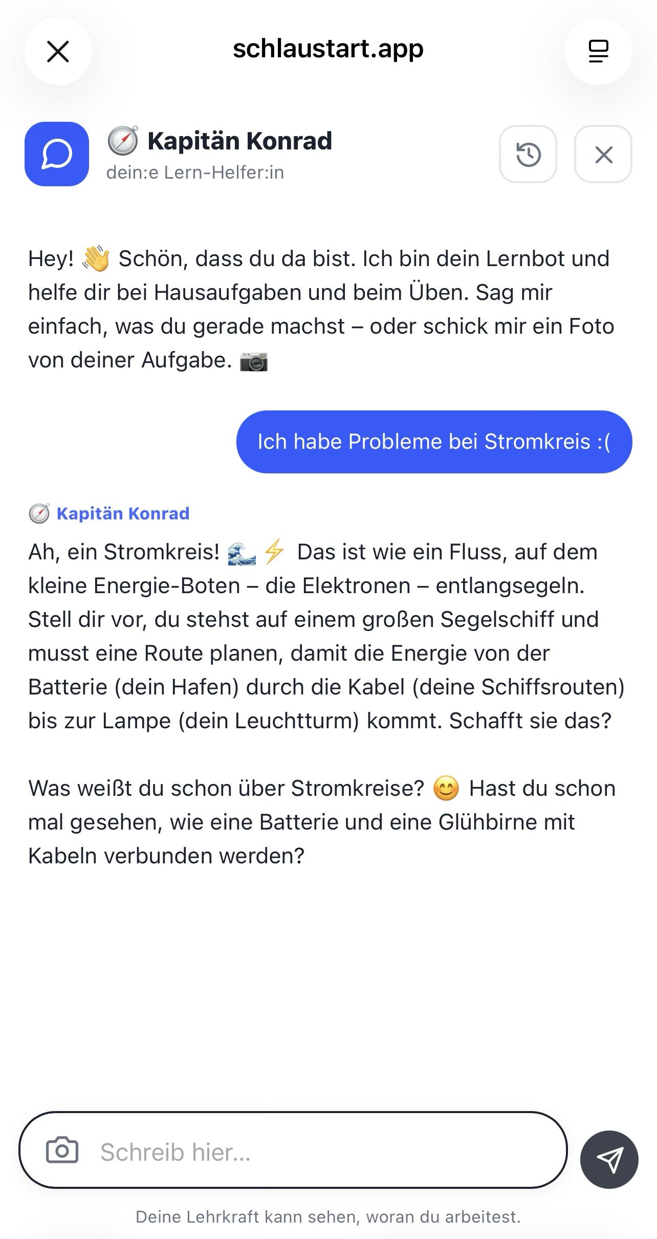 Lernbot-Gespräch
